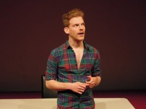 Chris Tyler performing in an earlier workshop at Little Theatre in February (photo credit: Knud Adams)